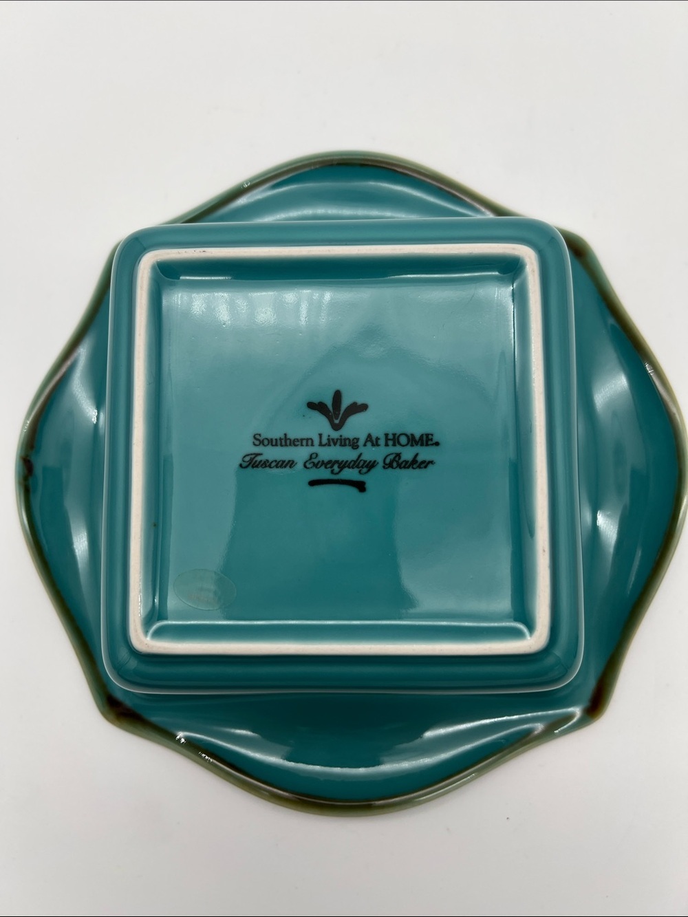 Southern Living at Home Tuscan Everyday Baker Square Baking Dish Teal (Set of 2) - Picture 7 of 15
